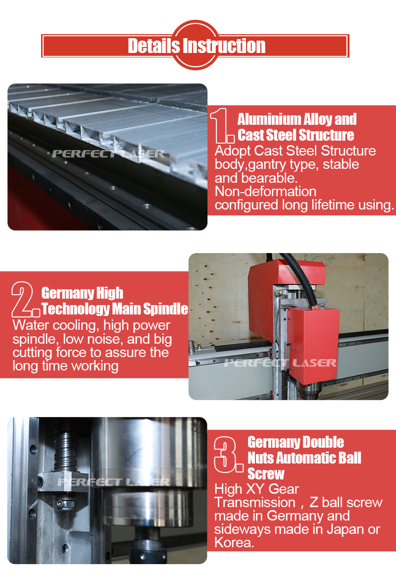 Perfect Laser 3 axis 1212 CNC router cutting machine for Ads industry